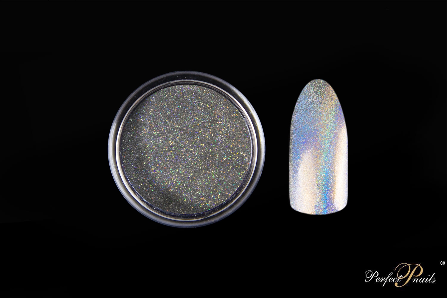 Holografinė pudra nagų dizainui "Chrome Chic Holographic"