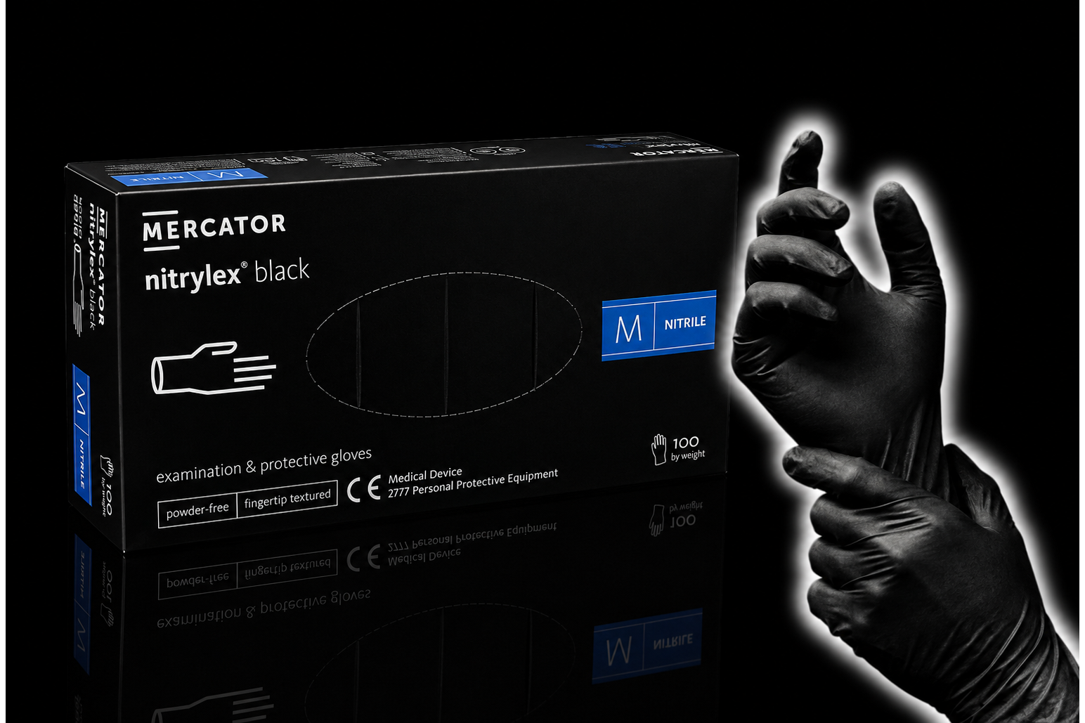 Nitrilinė pirštinė "Black" | M | 100vnt.