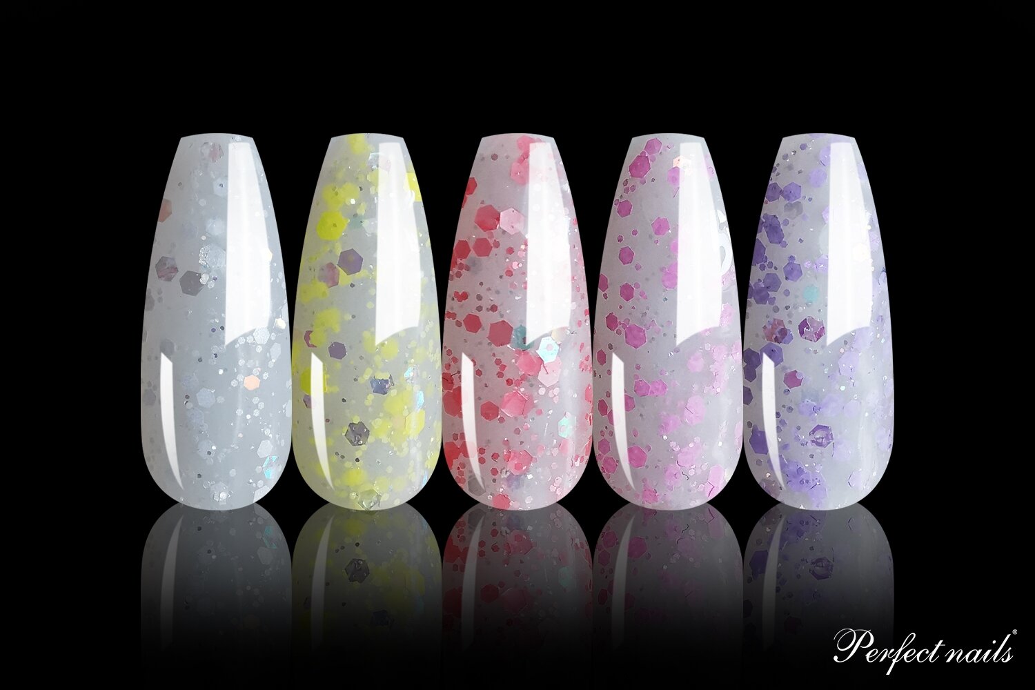 UV/LED geliniai lakai "Confetti" | 7ml x 5vnt.