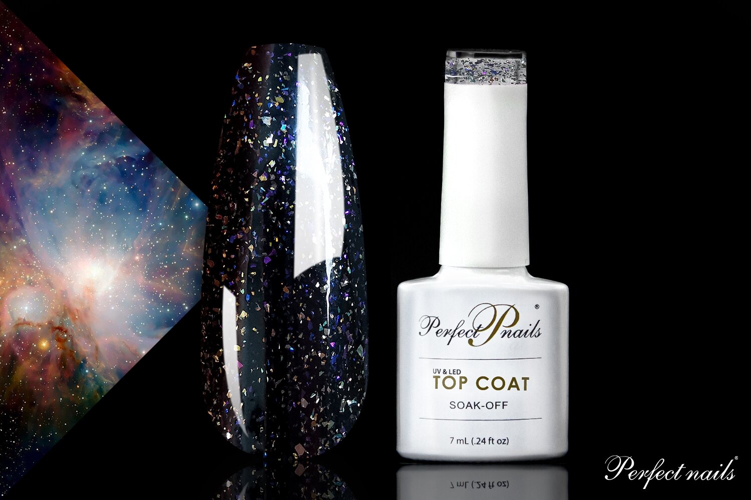 UV/LED gelio lako viršutinis sluoksnis ''Galaxy Top Coat'' | 7 ml