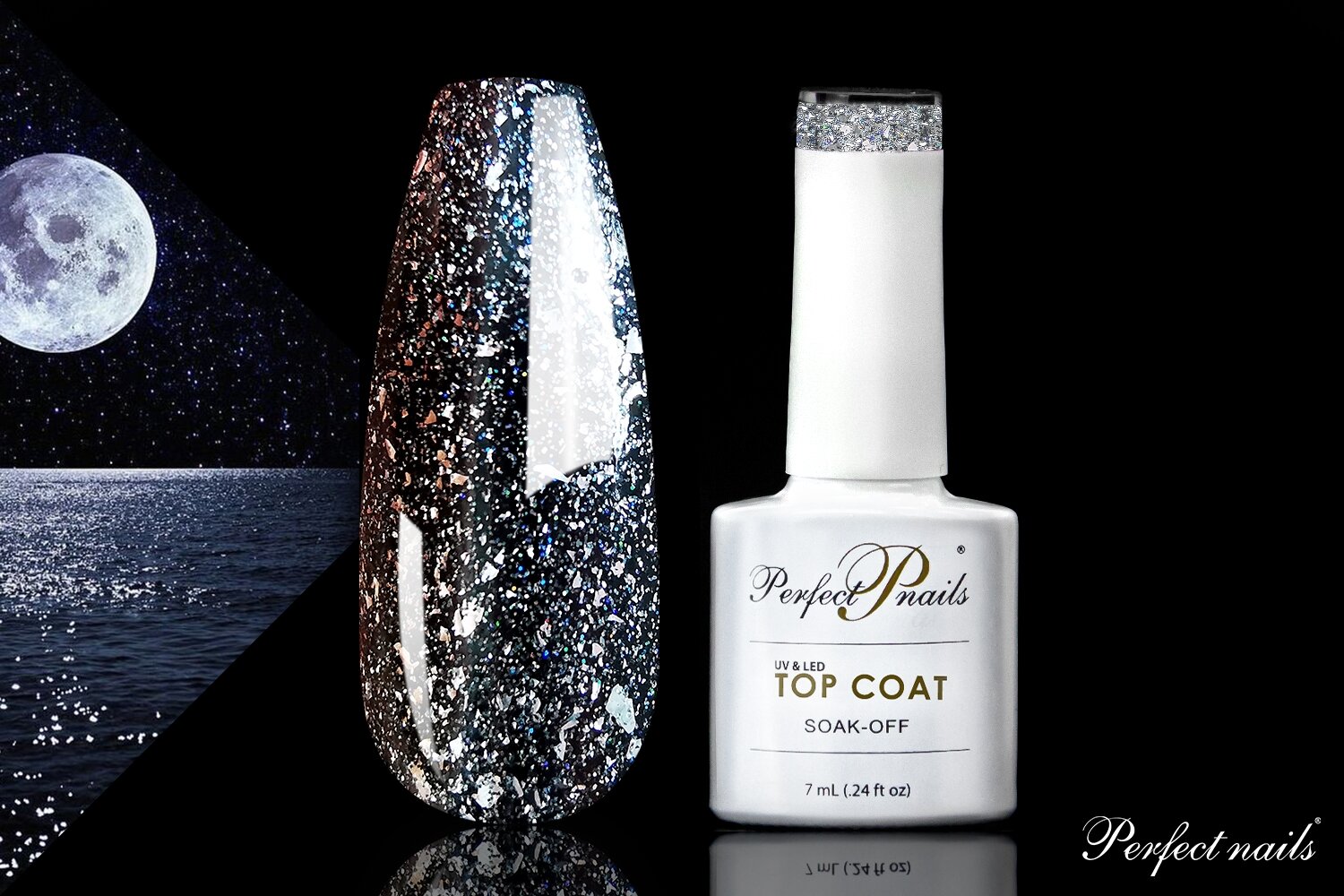 UV/LED gelio lako viršutinis sluoksnis ''Moon Top Coat'' | 7 ml