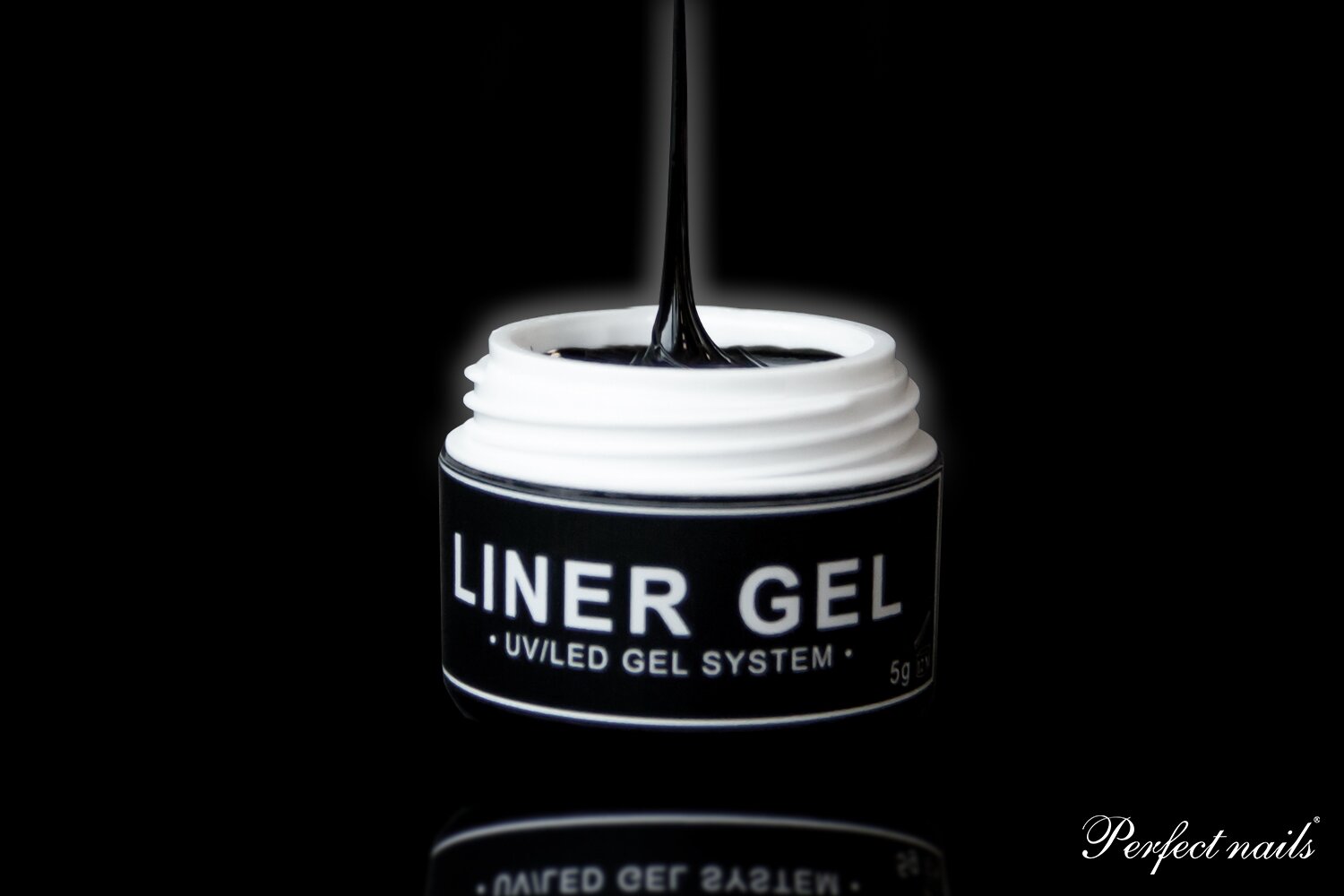 UV/LED gelis nagų dizainui "Liner-Spider Gel Black" | 5g