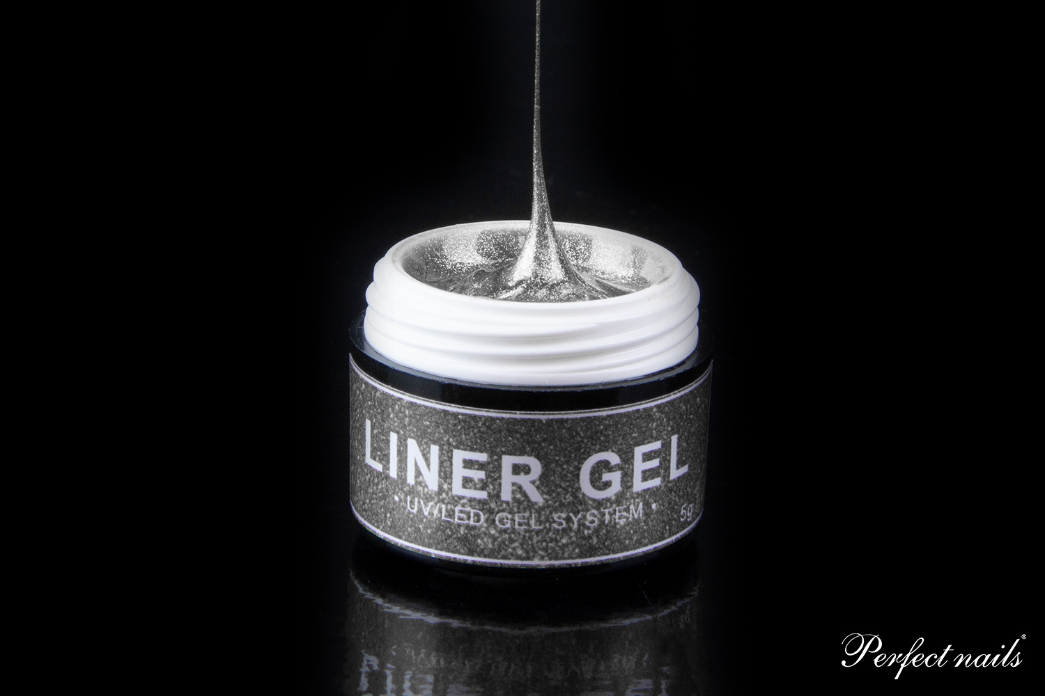 UV/LED gelis nagų dizainui "Liner-Spider Gel Silver" | 5g