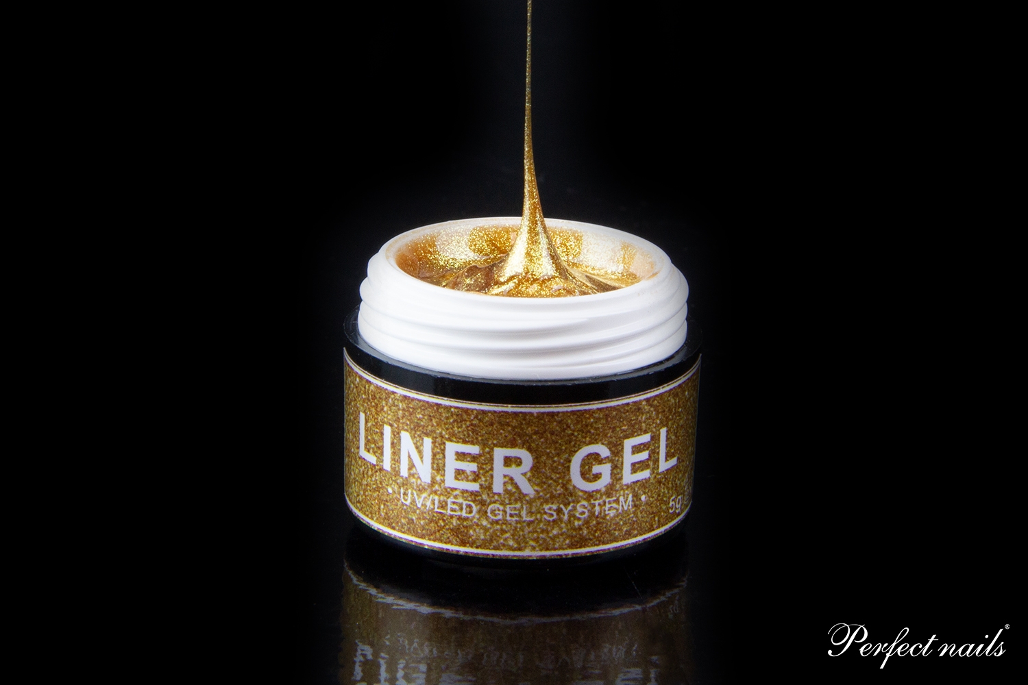UV/LED gelis nagų dizainui "Liner-Spider Gel Gold" | 5g